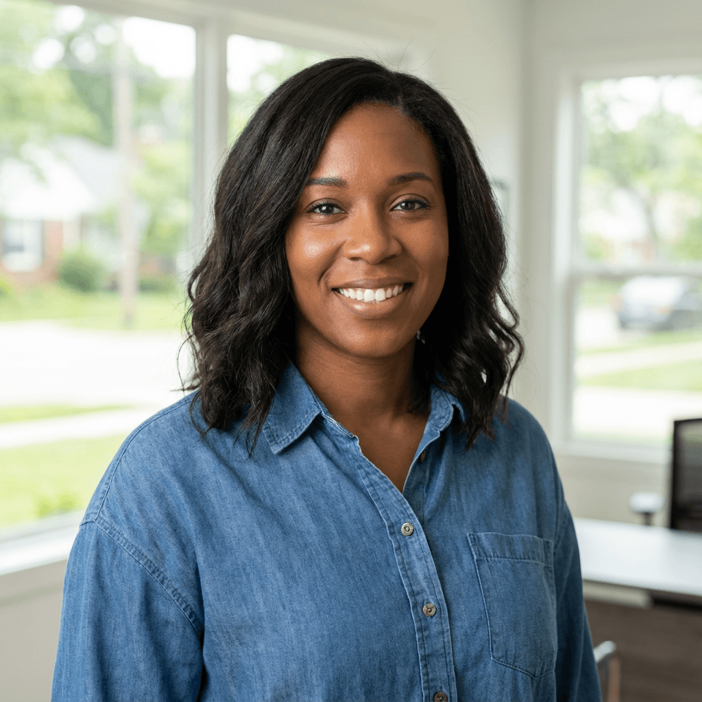 Angela Thompson, roofing company manager